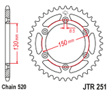 Rear Sprocket Steel 48t 520 Hon/Yam