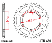 Rear Sprocket Steel 49t 520 Kaw/Suz