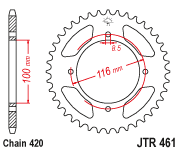 Rear Sprocket Steel 50t 420 Kaw/Suz