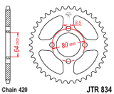 Rear Sprocket Steel 35t 420