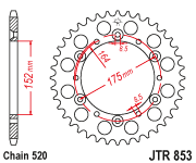 Rear Sprocket Steel 49t 520 Yam