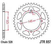 Rear Sprocket Steel 40t 520 Yam