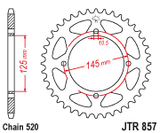 Rear Sprocket Steel 40t 520 Yam