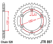 Rear Sprocket Steel 49t 520 Hus/Husq/Ktm