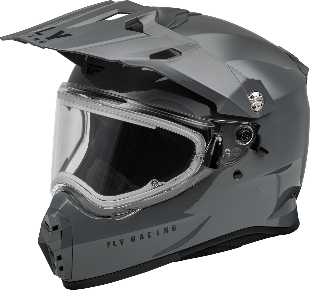 Trekker Cw Solid Helmet Dual & Elec Shield - Grey & Matte Black