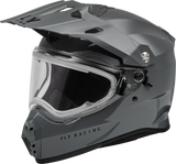 Trekker Cw Solid Helmet Dual & Elec Shield - Grey & Matte Black