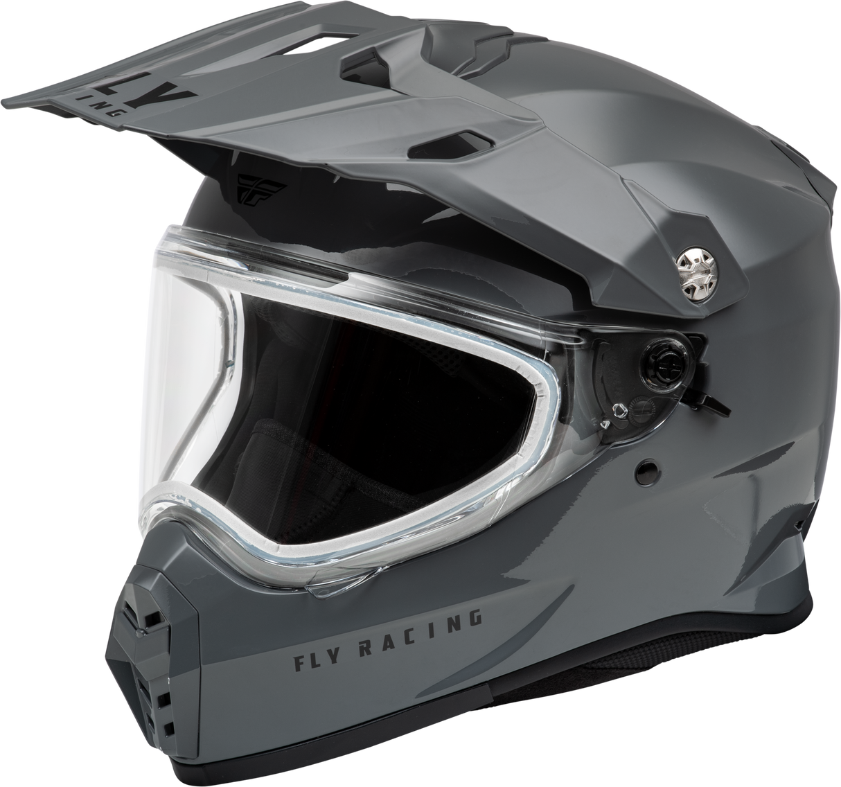 Trekker Cw Solid Helmet Dual & Elec Shield - Grey & Matte Black