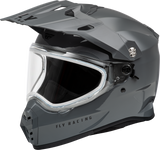 Trekker Cw Solid Helmet Dual & Elec Shield - Grey & Matte Black