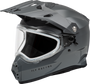 Trekker Cw Solid Helmet Dual & Elec Shield - Grey & Matte Black