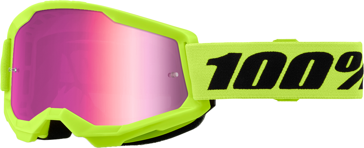 Strata 2 Junior Goggle Neon Yellow Mirror Pink Lens