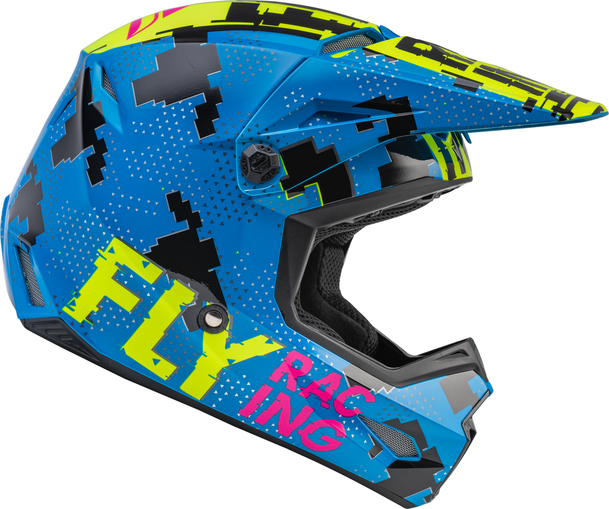 Youth Kinetic Scan Helmet Blue/Hi Vis/Pink Ym