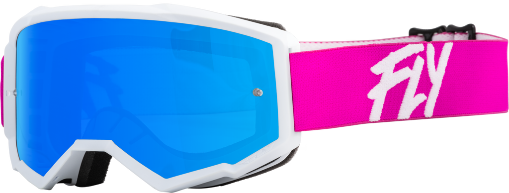 Youth Zone Goggle Pink/White W/ Sky Blue Mirror/Smoke Lens