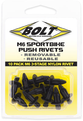 M6 Three Stage Push Rivet Kit 10/Pk