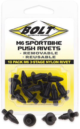 M6 Three Stage Push Rivet Kit 10/Pk