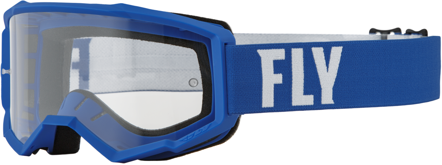Youth Focus Goggle Blue/White W/ Clear Lens